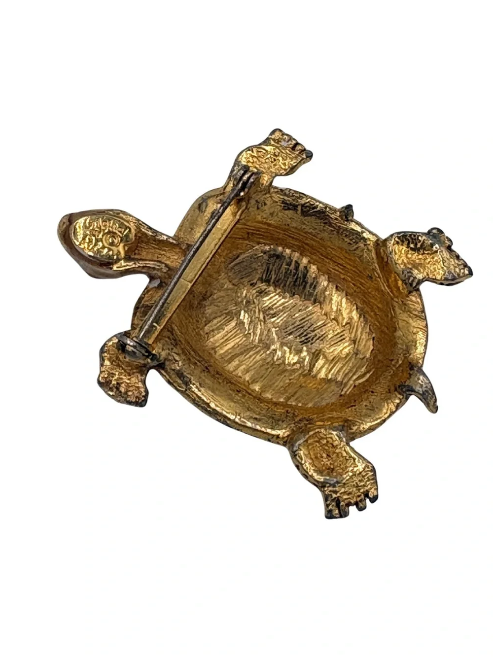 Vintage Original by Robert Gold & Green Turtle Trinket Pin - Brooch